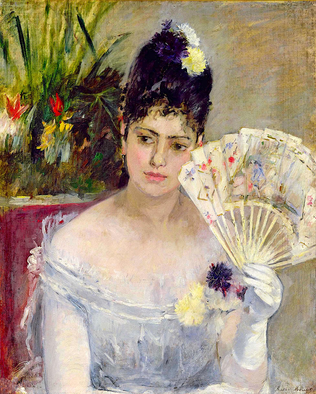 Young girl with fan, by Berthe Morisot