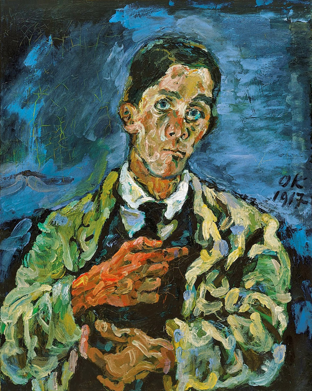 Modernist self-portrait of Oskar Kokoschka