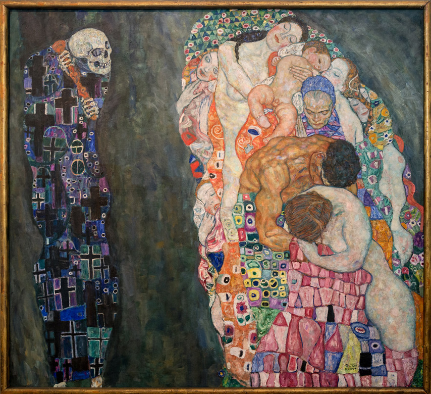 Modernist artwork Death and Life (1911) by Gustav Klimt 