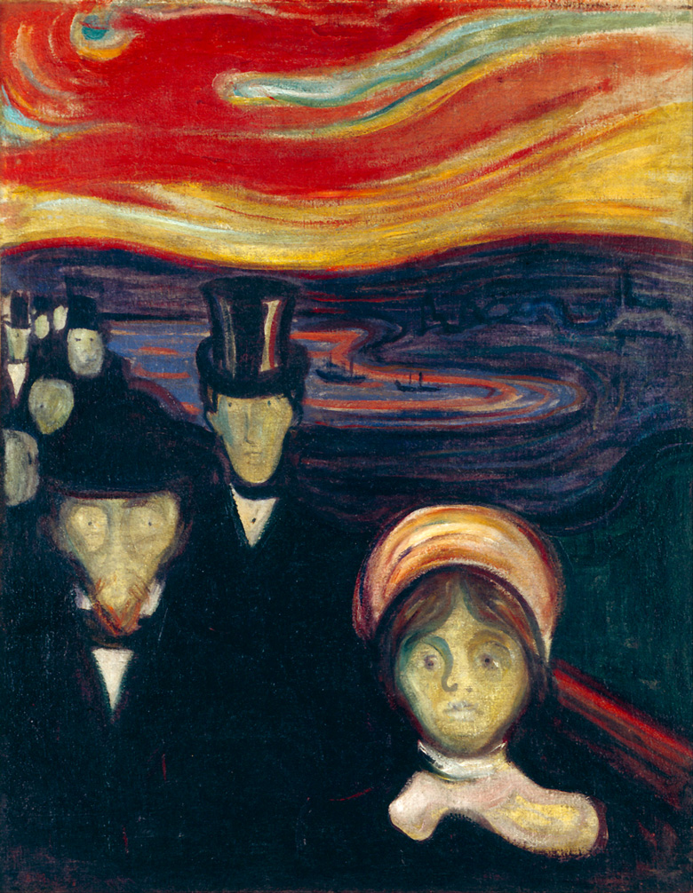 Ansiedad, 1894. Obra expresionista de Edvard Munch.