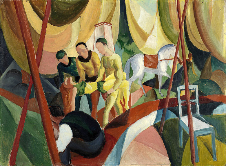 Expresionismo: Circus, 1913. Obra expresionista de August Macke.