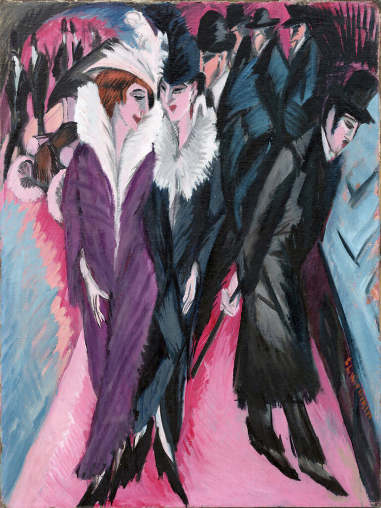 Expresionismo: Berlin street, 1913. Obra expresionista de Ernst Kirchner.