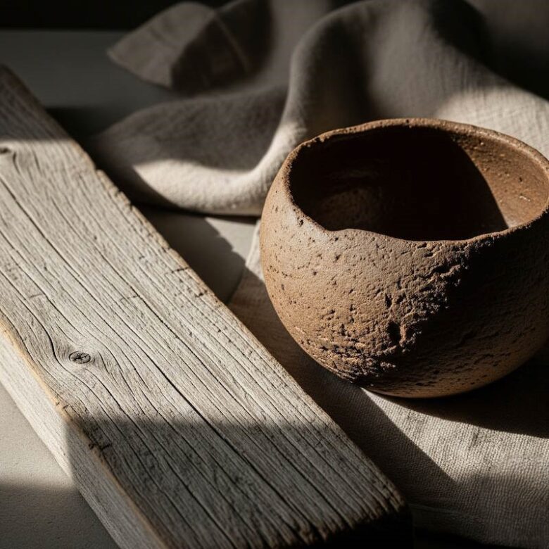 authentic materials in wabi sabi