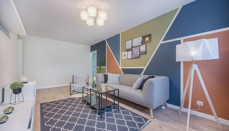 color blocking in interiors design geomtry