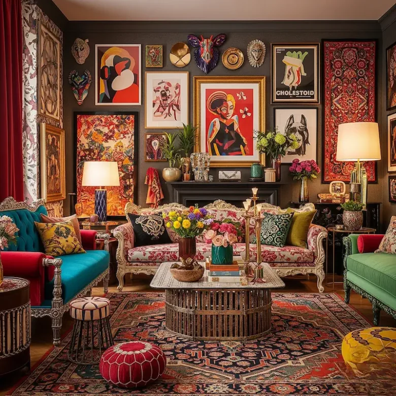 vibrant, curated maximalist home decor.
